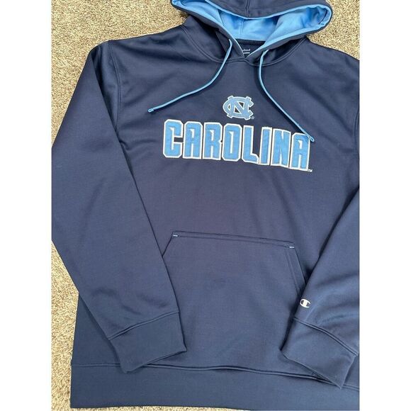 UNC Champion Carolina Pullover Hoodie Sweatshirt North Carolina Navy Blue Mens M - Picture 7 of 11